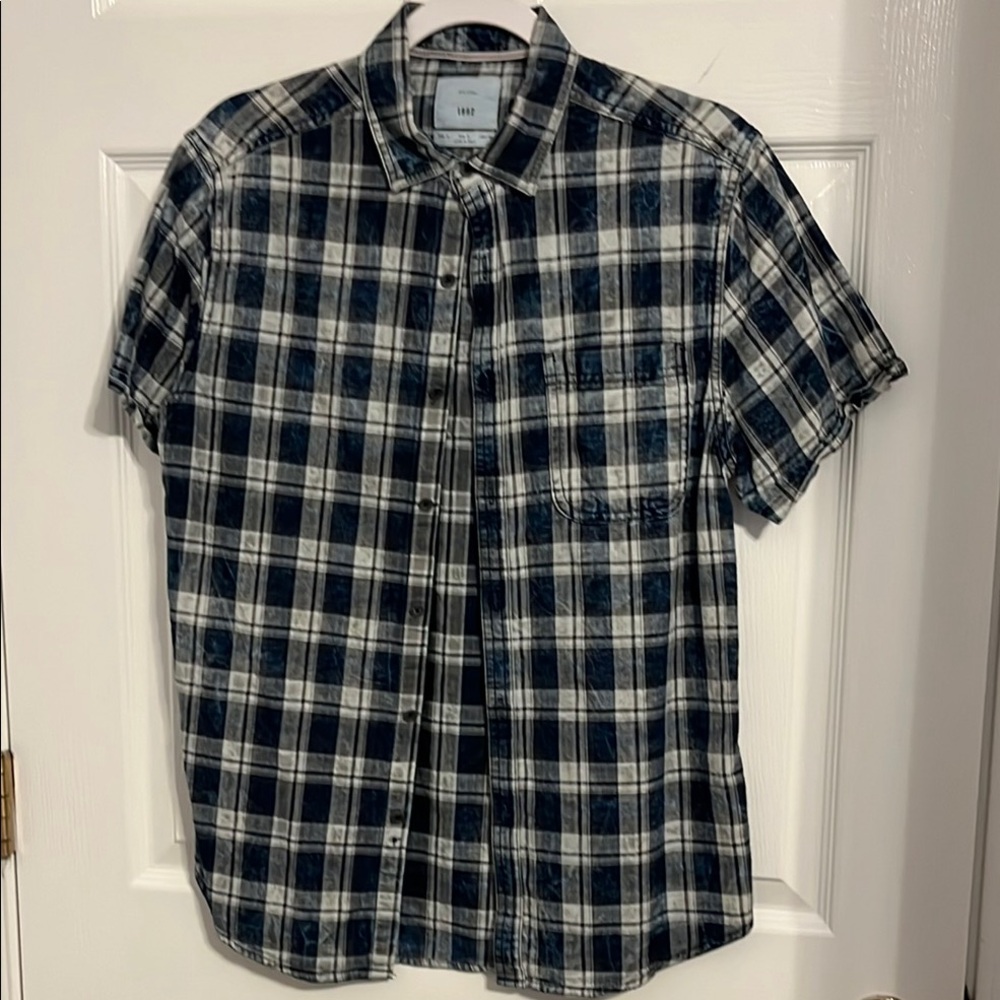 Men's Blue Plaid Shirt
